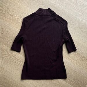 Vintage Mugler Purple Turtleneck Quarter Sleeve Sweater